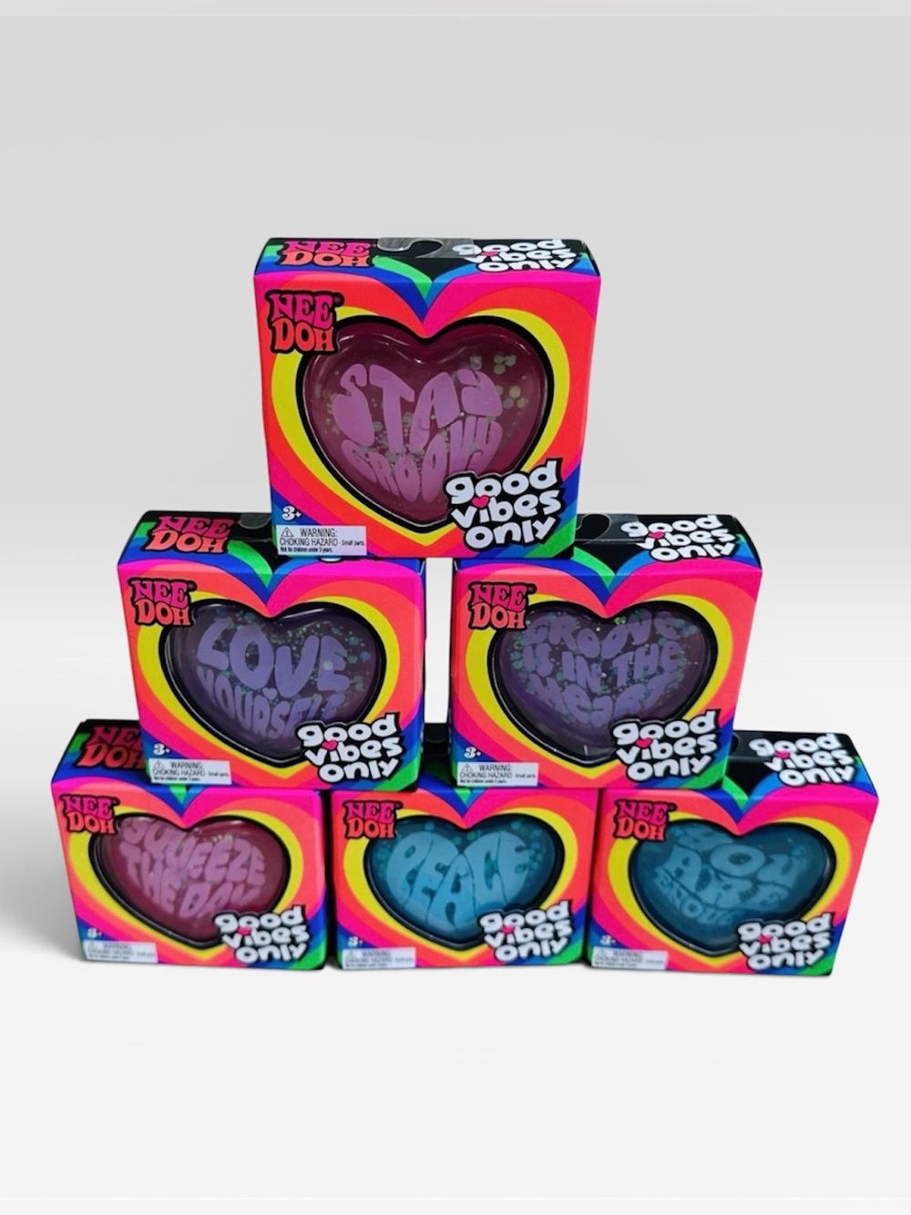 Authentic NeeDoh Good Vibes Only Heart Stress Squishy